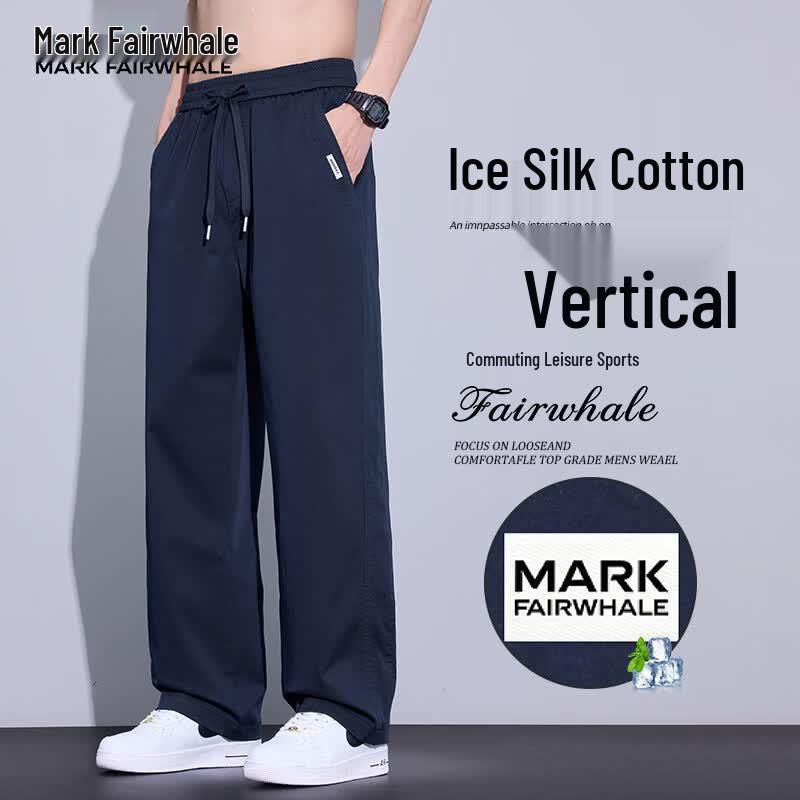 MARK FAIRWHALE Men s Summer Thin Ice Silk Casual Pants 3XL