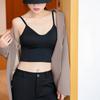 Eleganter Lässiger Stilvoller Weste Großer U-förmiger Schönheitsrücken Kleines Camisole Bauch Tanktop Damen Sommer Innenunterteil Außenkleidung Brustpolster Unterwäsche