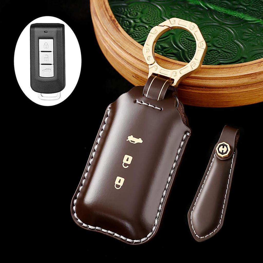Suitable for Mitsubishi Orand Jinxuan Pajero Jinchang Yige Handmade Cowhide High-End Car Key Cover Keychain Car Key Case