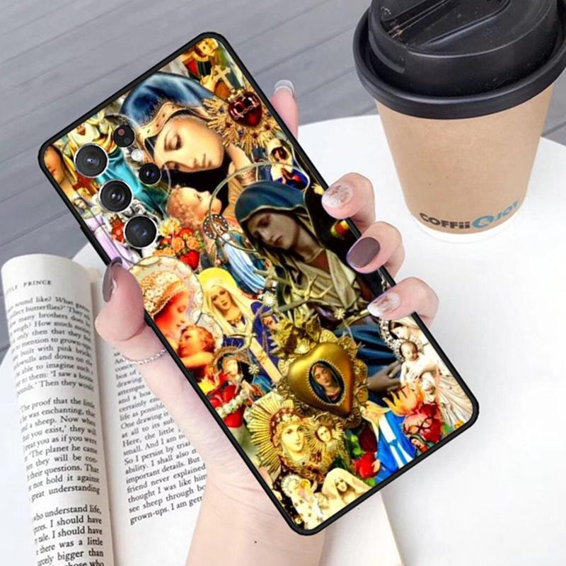 Immaculate Conception Virgin Mary Jesus phone case Cover For Samsung Galaxy S24 S25 Ultra S21 S22 S10E 10 Plus Note 20 FE S23