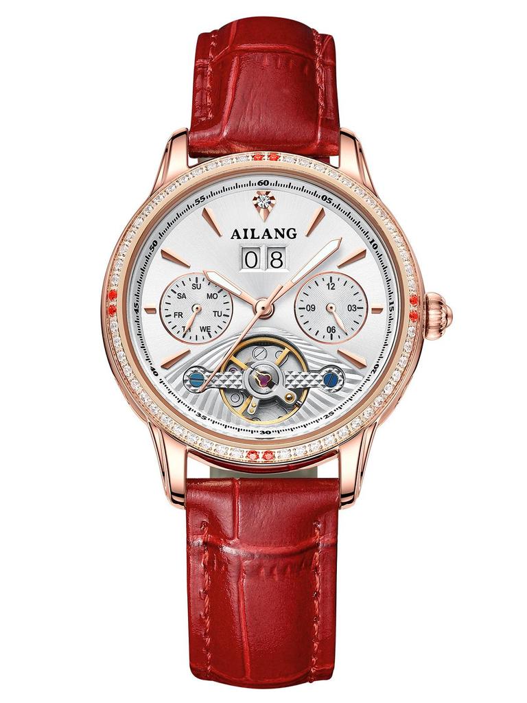 AI Lang Ladies' Diamond-Studded Automatic Watch - Fashionable, Multifunctional, Waterproof Wristwatch