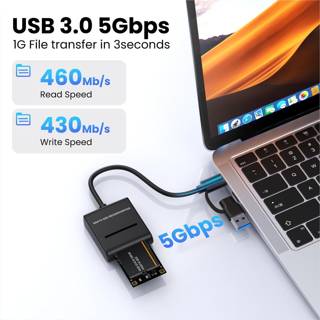 USB 3.0 To mSATA & 2.5-Inch SSD/HDD Adapter Cable