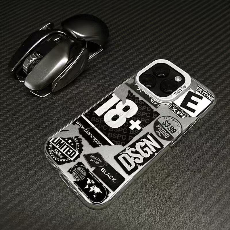 English Label 18+ Apple 16 Phone Case 15 Pro Max Silver 14 Pro/13 Matte 12/78/X
