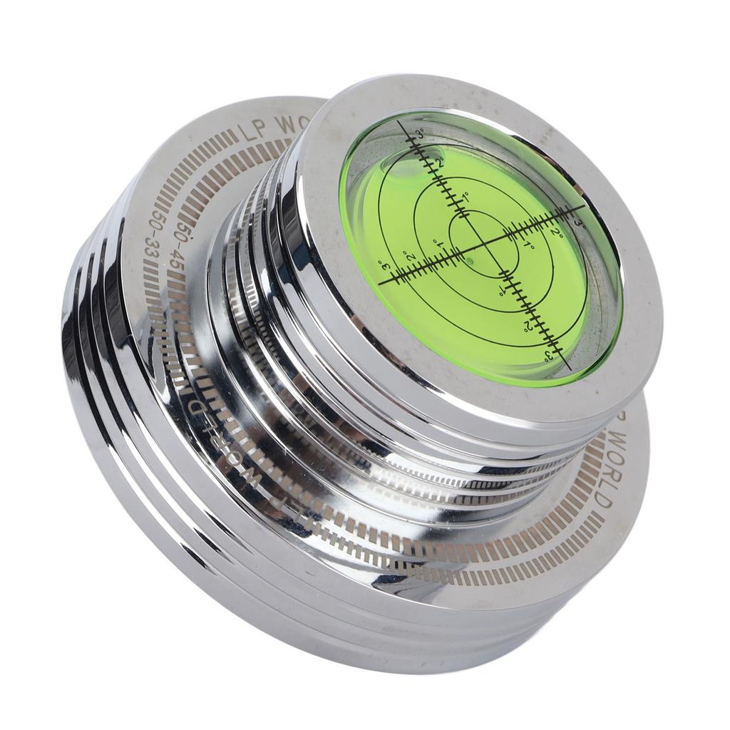 Record Weight Stablizer Turntable Disc Clamp with Bubble Leveling for LP Record Player 50HzSilver