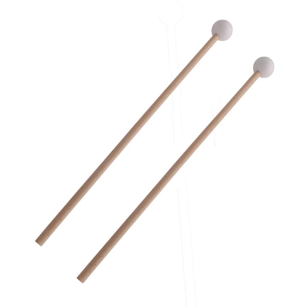 Marimba Keyboard Mallets Rubber Heads Wood Glockenspiel Chime Sticks for Xylophone Marimba Harp White