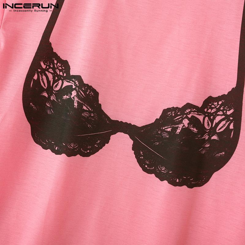 INCERUN Men Women Summer O Neck Short Sleeve Fun Prints Casual T-shirts Tee