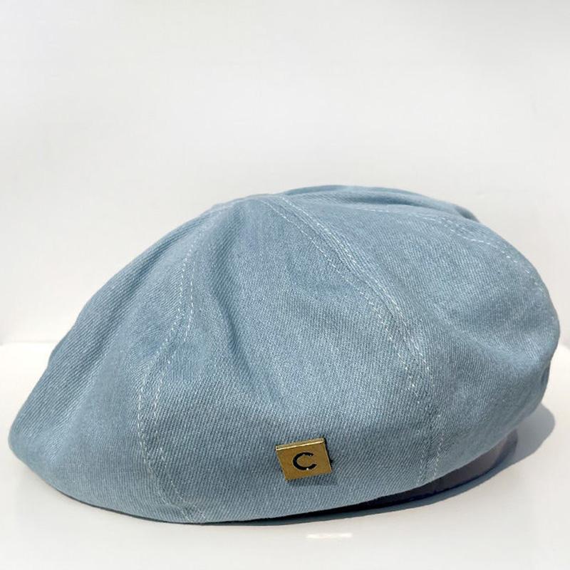 Temperament Beret Hat For Women Autumn New Cotton Denim Large Size Berets Cap Fashion Artist Hat Flaky Clouds Caps Pumpkin Hat