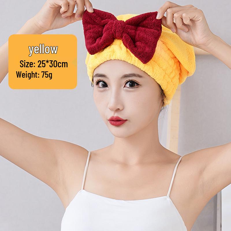 Thickened Double-Layer Coral Fleece Quick-Dry Hair Cap for Women, Water-Absorbent and Customizable with Logo