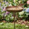 Abnehmbare 13-Zoll-Schale für Vogelbad im Freien mit Metallpfahl Vintage-Metall-Vogelschale Futterschale für den Außenbereich