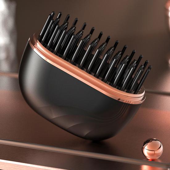 Mini-Haarglättbürste Wiederaufladbar Tragbar 3-stufige Temperaturregelung für Alle Haartypen Schnelles Aufheizen Verbrühungsschutz Heißbürste Freundliches Geschenk