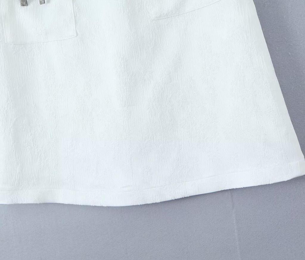 2025 Spring Women's Fashion Bow Textured Jacquard Mini Skirt: Euro-American Style