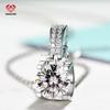 Fashion Jewelry Solitaire Moissanite Pendant Necklace 925 Silver Round Cut Moissanite Diamond Iced Out Pendant for Women