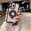 Four Corner Anti-Fall Bracket Lanyard Transparent For Magsafe Phone Case For 18 17 Pro Max 15 14 13 12 Mini 11 16 Pro Max