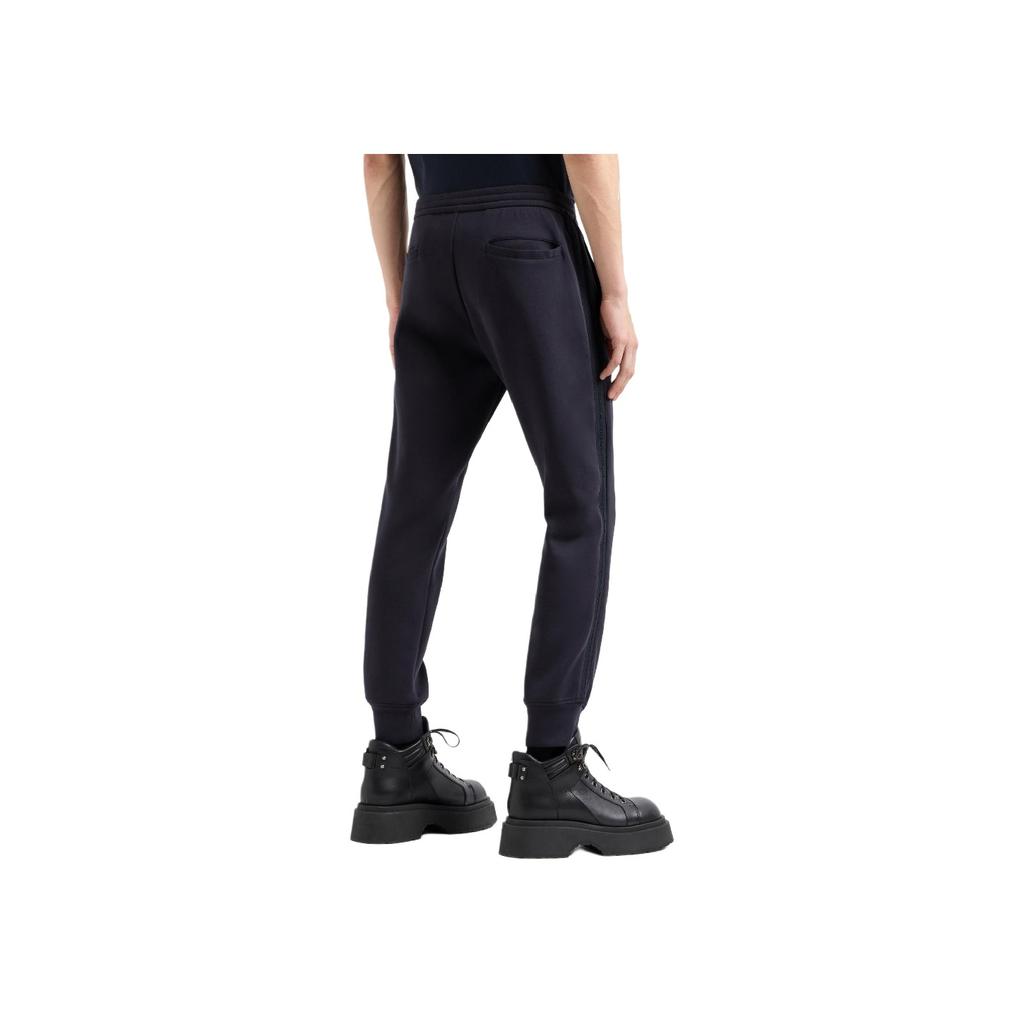 Emporio Armani Solid Color Elastic Waistband Tapered Knit Joggers Men Bottoms Navy-Blue 6D1PK3-1JHSZ-0920