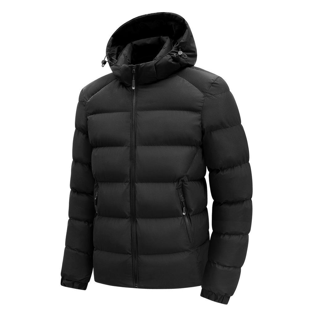 Men's Hooded Down Cotton Jacket - Trendy, Casual, Thick, and Warm Coat.