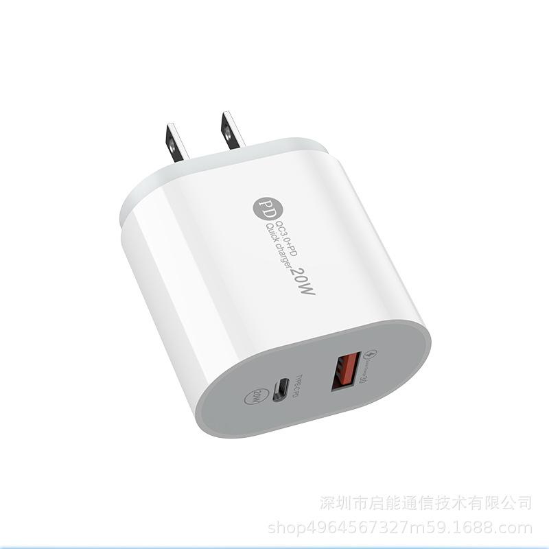 PD20W + QC3.0 Fast Charger for iPhone & Android, Dual Port A+C