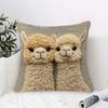 45x45cm Christmas Retro Two Alpaca Print Pillow Cover Winter Cushion New Year 2026 Home Decor Sofa Pillowcase Car Cushion Cover