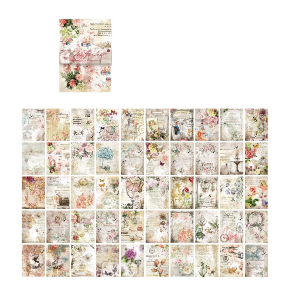 100pcs DIY Scrapbooking Message Material Paper with Creative Flower Decorative 8 Styles Memo Pad Background Paper Diary Album