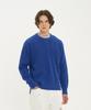 BLOND9 Asymmetrical Wool Crew Neck Pullover_Cobalt Blue