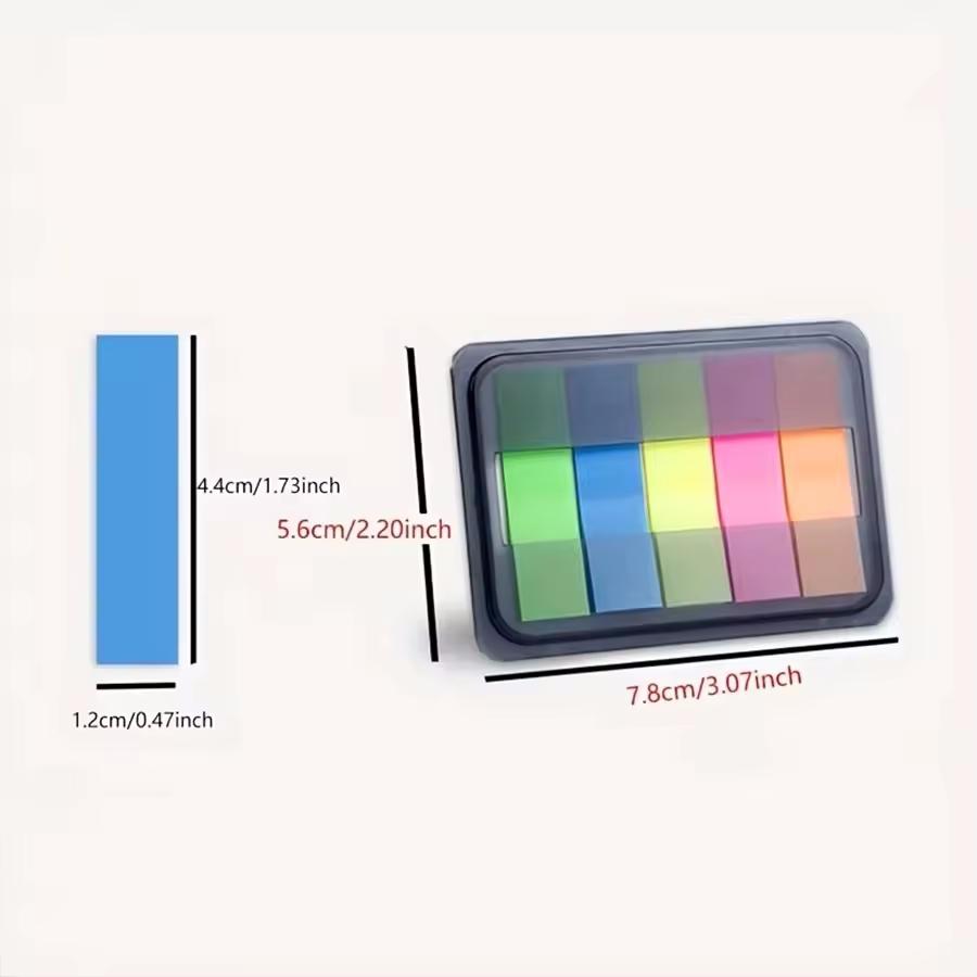 100 Sheets of Waterproof Colored Transparent Sticky Notes , Pads for Planner Home & Office School  Mini Self-Adhesive Post Note