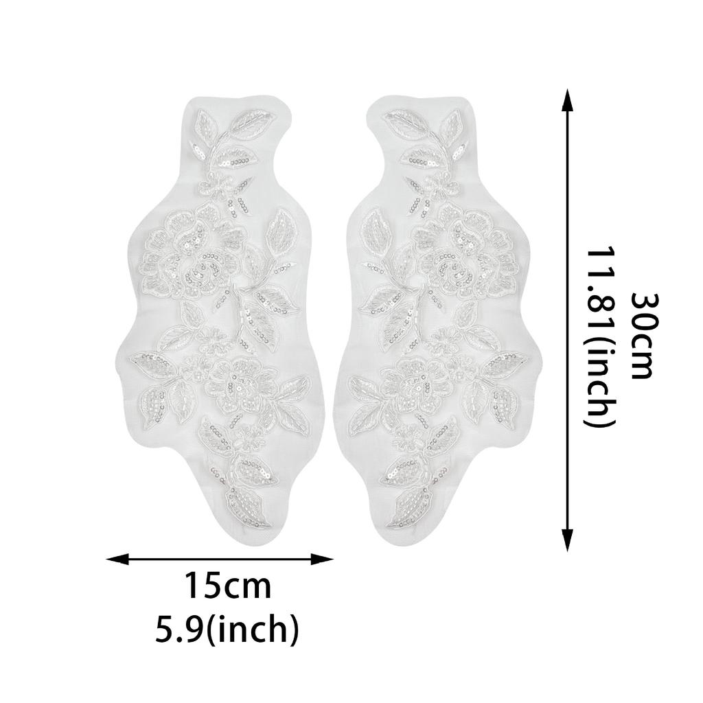Car Bone Black And White Flower Wedding Dress Headgear Dress Lace Handmade Diy Jewelry Mesh Beads Embroidery Cloth Sticker