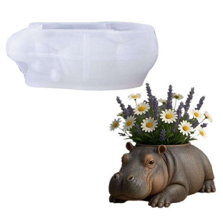 

Multipurpose Hippo Shape Silicone Planter Mold For Epoxy Resin Casting Creation Home Or Garden Decors Craft Supplies 1