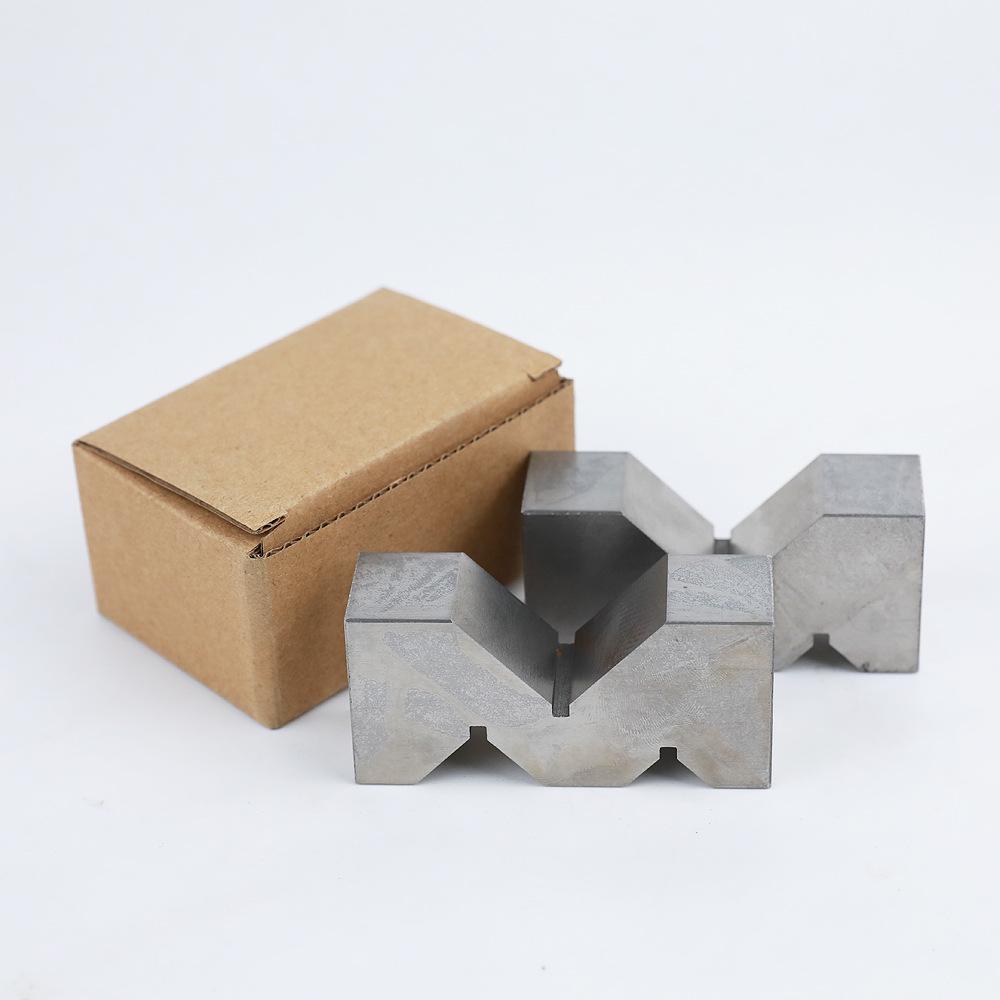 2 Pieces High Precision Carbon Steel M-Type V-Block 50mm/75mm Set for Machine Tool Measurement Workshop Calibration