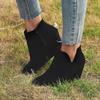 Leather autumn new women's short boots large size wedge heel high heel women's boots in stock
