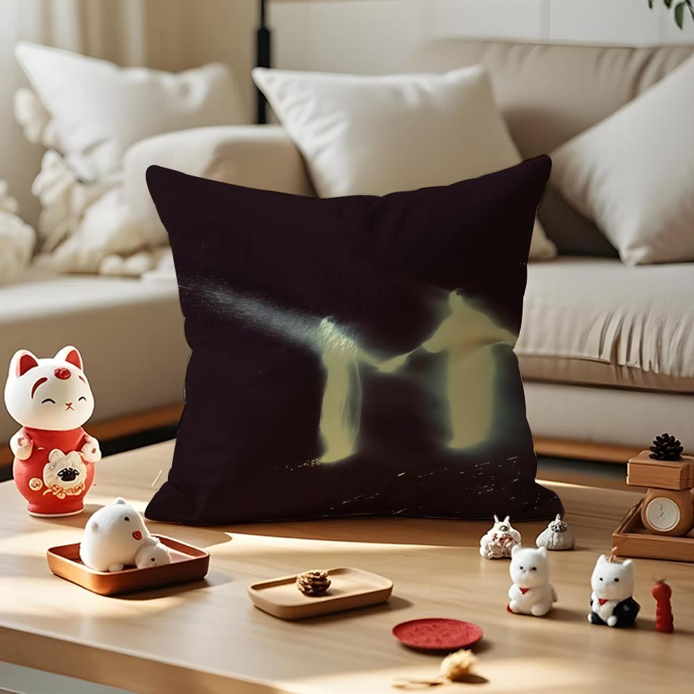 Emotional Illustration Cushion Cover Antidustmite Pillowcase Invisible Zipper Silky Short Plush Sofa Cushion Cover