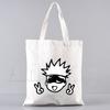 Borsa Shopping in Tela da Donna Jujutsu Kaisen Stampa Lettere Borsa a Spalla in Tessuto Femminile Borsa a Mano Eco Tote Riutilizzabile per la Spesa