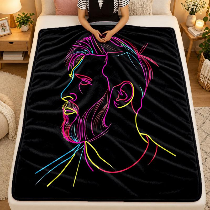 Flannel BlanketLionel Messi Warm Soft Throw Blanket for Indoor Sofa Bed Living Room Use