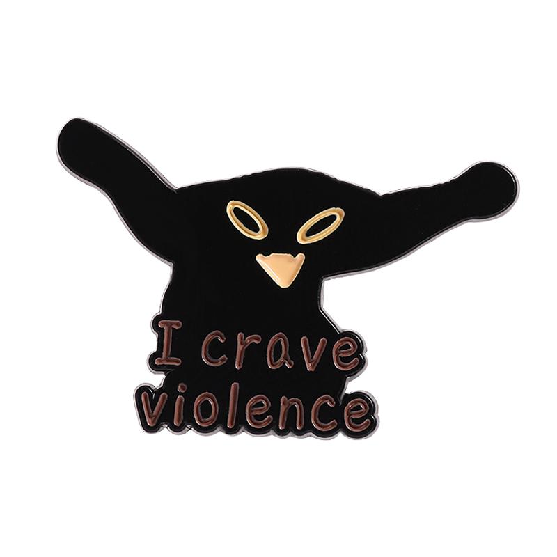 I Put The Fun In Dysfunctional Enamel Pin Mental Health I Crave Violence Cute Cat Brooches Lapel Badge Jewelry Gifts For Friends