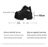 Women Gothic Metal Small Man Functional Wind High Top Millennium Spice Muffin Leather Lace-up Big Head Platform Shoes 10cm