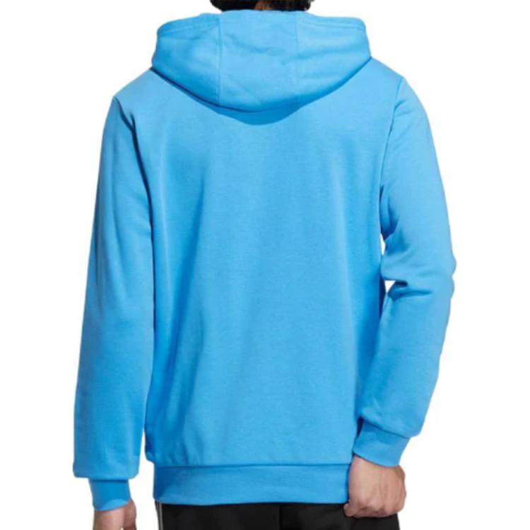 adidas Neo Brand Logo Print Hoodie With Drawstring Long Sleeves Unisex Hoodie Blue HM2001