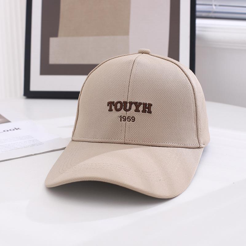 Deep Top Lengthened Along Embroidered Letters Baseball Cap Women'S Spring And Summer Versatile Face Small Wide Brim Peaked Cap Men