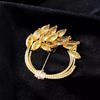 Golden Wheat Huanhua Brooch High-End Women'S Exquisite Light Luxury Wheat Ear Brooch Niche Design Pin Suit Accessories
