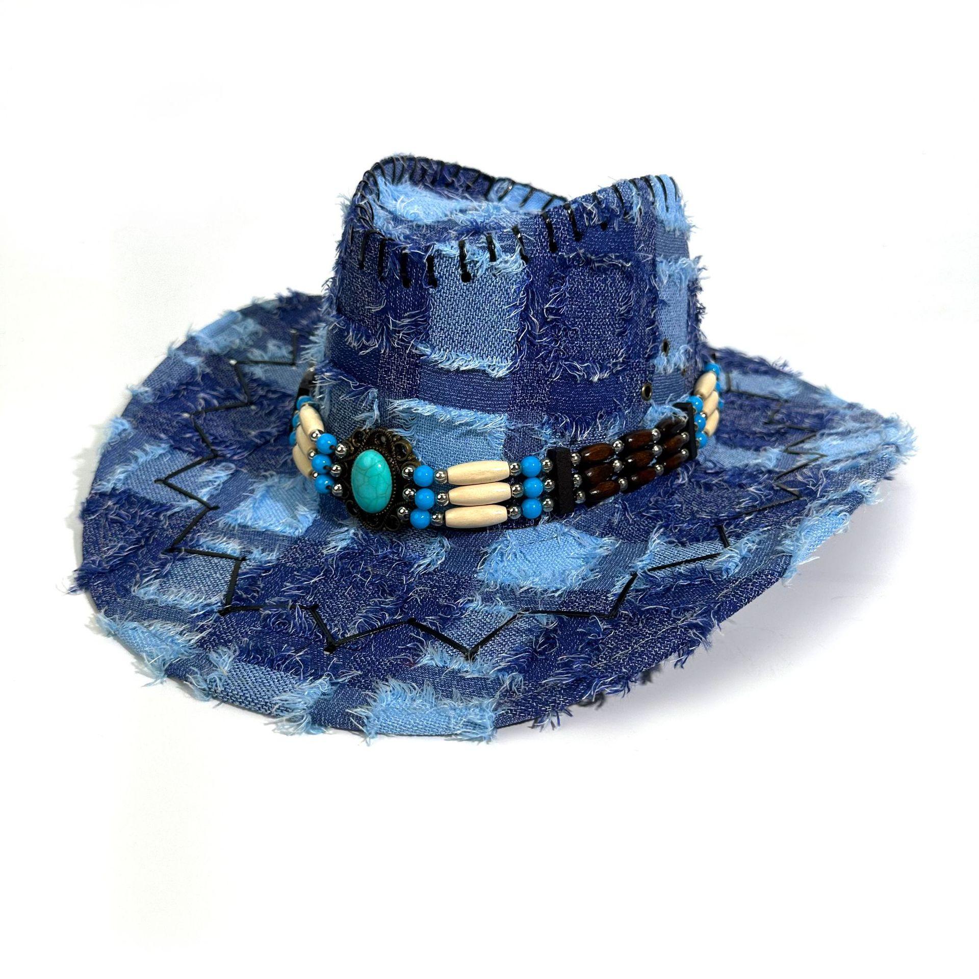 Charm Clothings Women's Orange Spring And Summer Western Cowboy Hat Outdoor Shade Sun Protection Hat Big Eaves Beach Hat Men's And Riding Hat Jazz Hat 56-58Cm