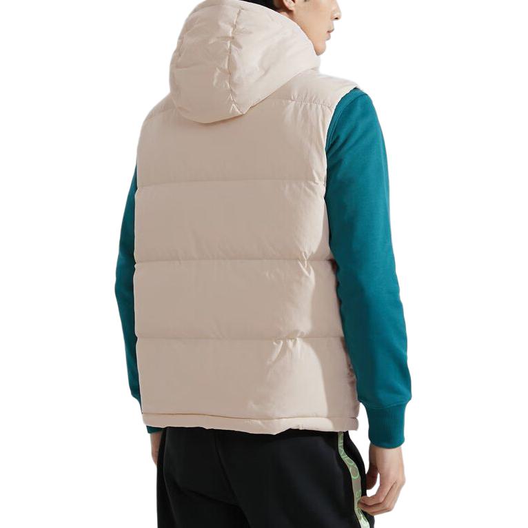 Calvin Klein Outdoor Minimalist Printed Duck Down Hooded Vest Unisex Vests Milk J324344-AFC