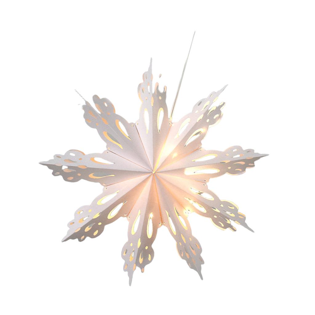 Christmas Snowflake Star Ornament Paper In Warm White LED Illuminated for Festive Hanging Perfect for Window Decors