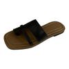 Roman Cool Slippers Wear Flat Women's Shoes, Spring and Summer 2025 New Square Head Cover Toe and Pedal Beach Sandals