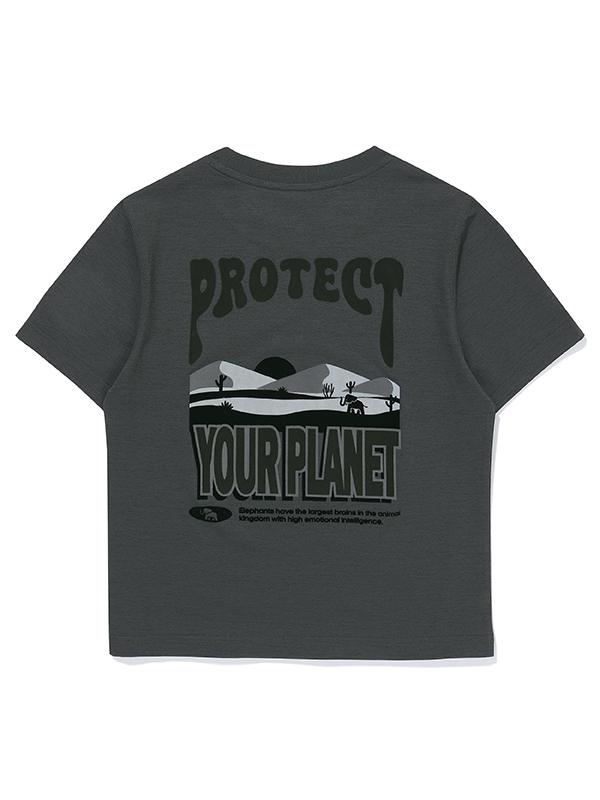 BBC EARTH W Frophy Nature Short Sleeve Round_Charcoal