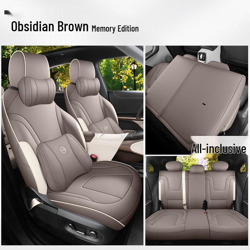 Smart Elf 1 Full Leather Car Seat Cushion - Universal Fit for All Seasons, Five Seats