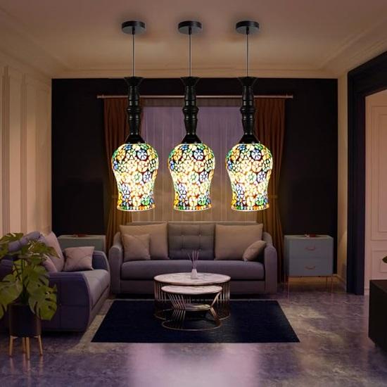 Pendant lamp for Home to Decorative, Living Room, bedroom, Office Room, Drying Room, Multicolour, Pack of 3