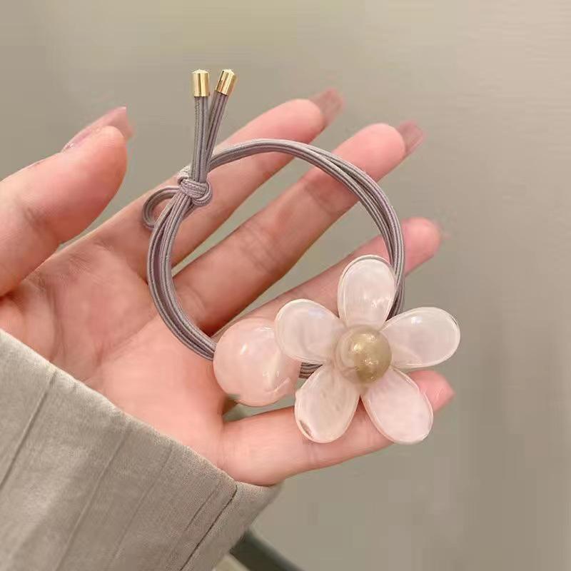 

Прочная акриловая резинка для волос с цветком и высокоэластичной резинкой