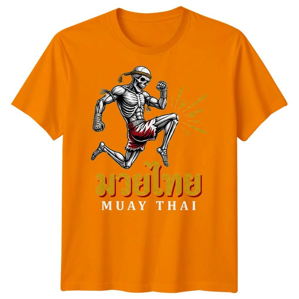 Muay Thai Skeleton Mma Unisexs T Shirt Mixed Martial Arts Cotton Graphic Tee