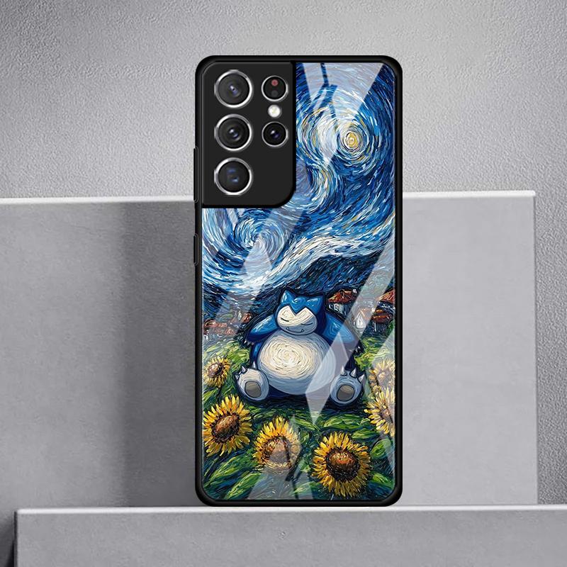 Luxury Phone Cover Glass Case for Samsung Galaxy S26 S25 Ultra S24+ S23 Plus S21 S25+ S22 S23+ S24 S20 FE Gengar Pokemon Cool