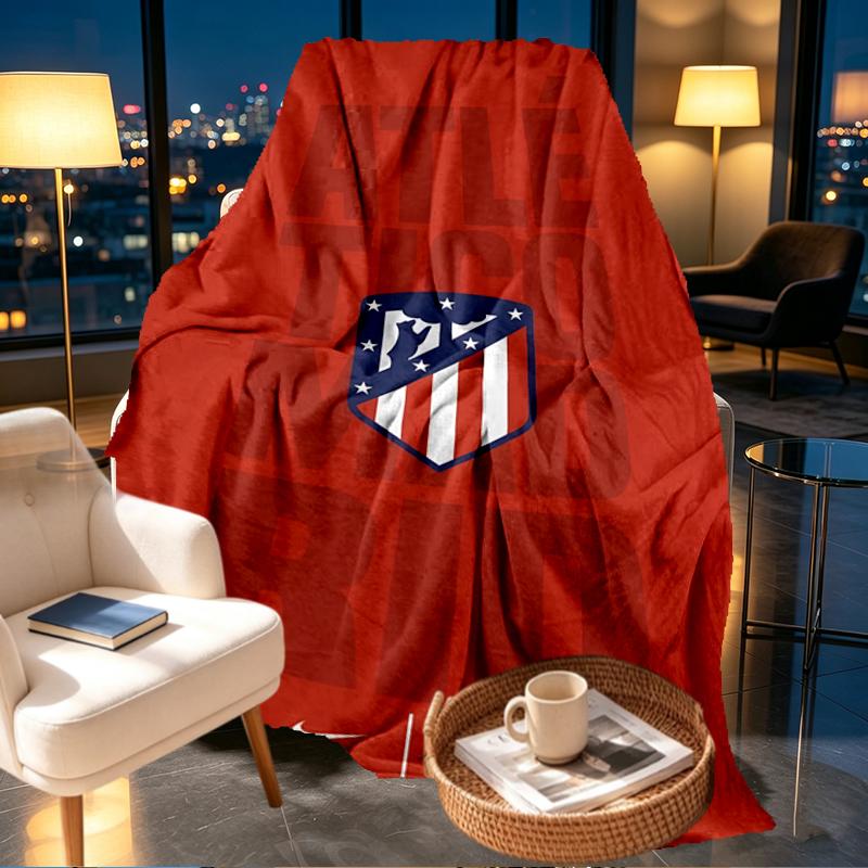 Coperta con Stampa Atletico Madrid - Morbida e Confortevole, per Camera da Letto, Viaggio, Divano, Decorazione per la Casa - Regalo di Compleanno o Natale per un Amico