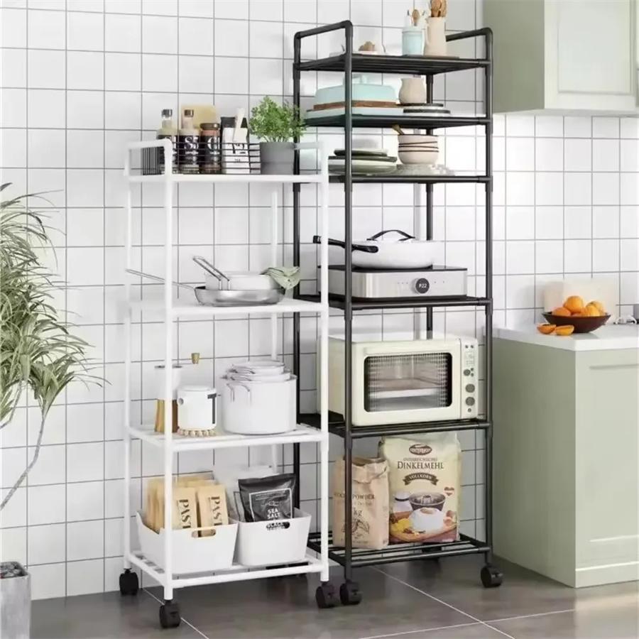 Multi-Layer Kitchen Rack Floor To Floor Storage Rack Household Microwave Stove Shelves Multi Scene Tool Pot Rack Kitchen Storage