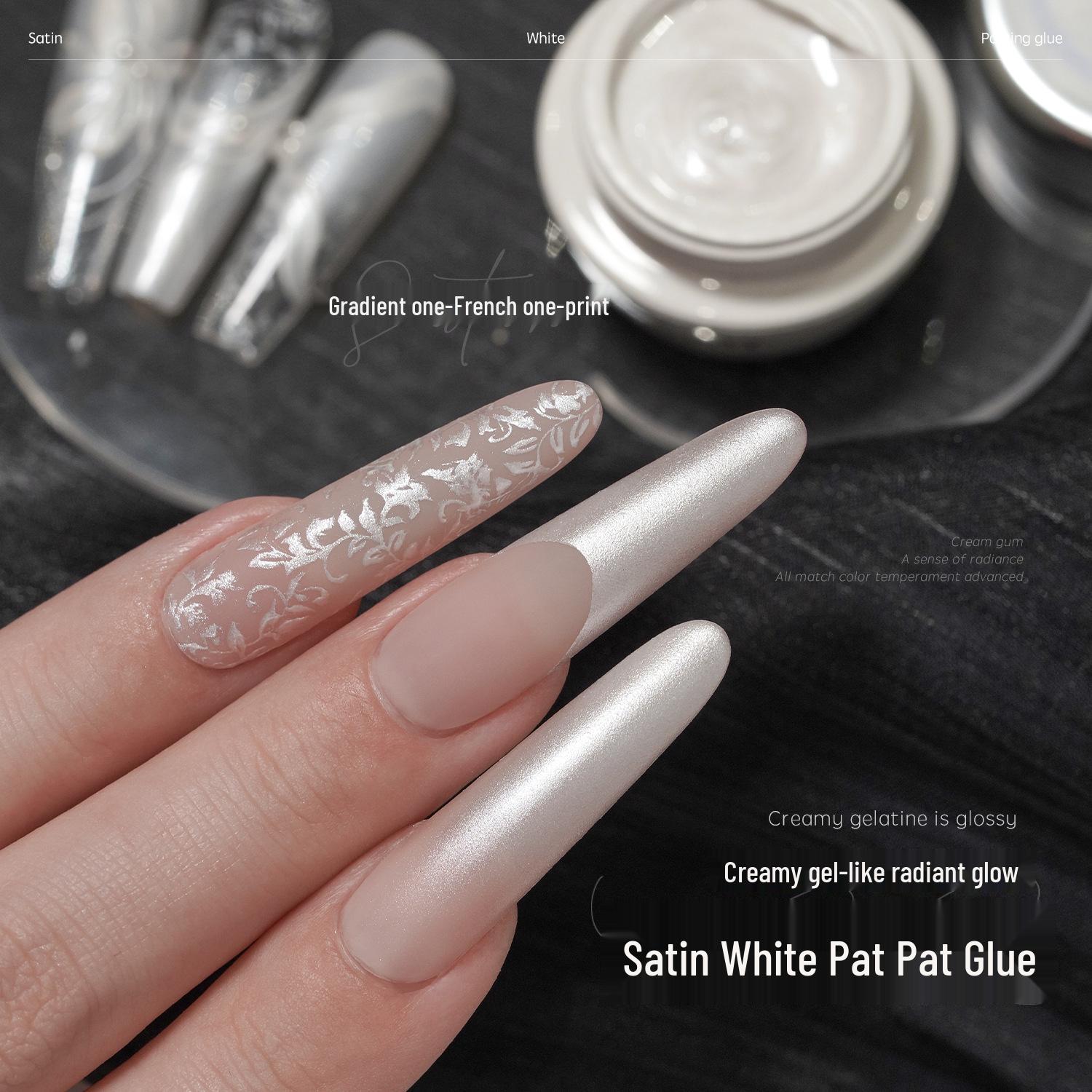 

Goya White Satin Pearlescent Nail Gel for Printing and Art