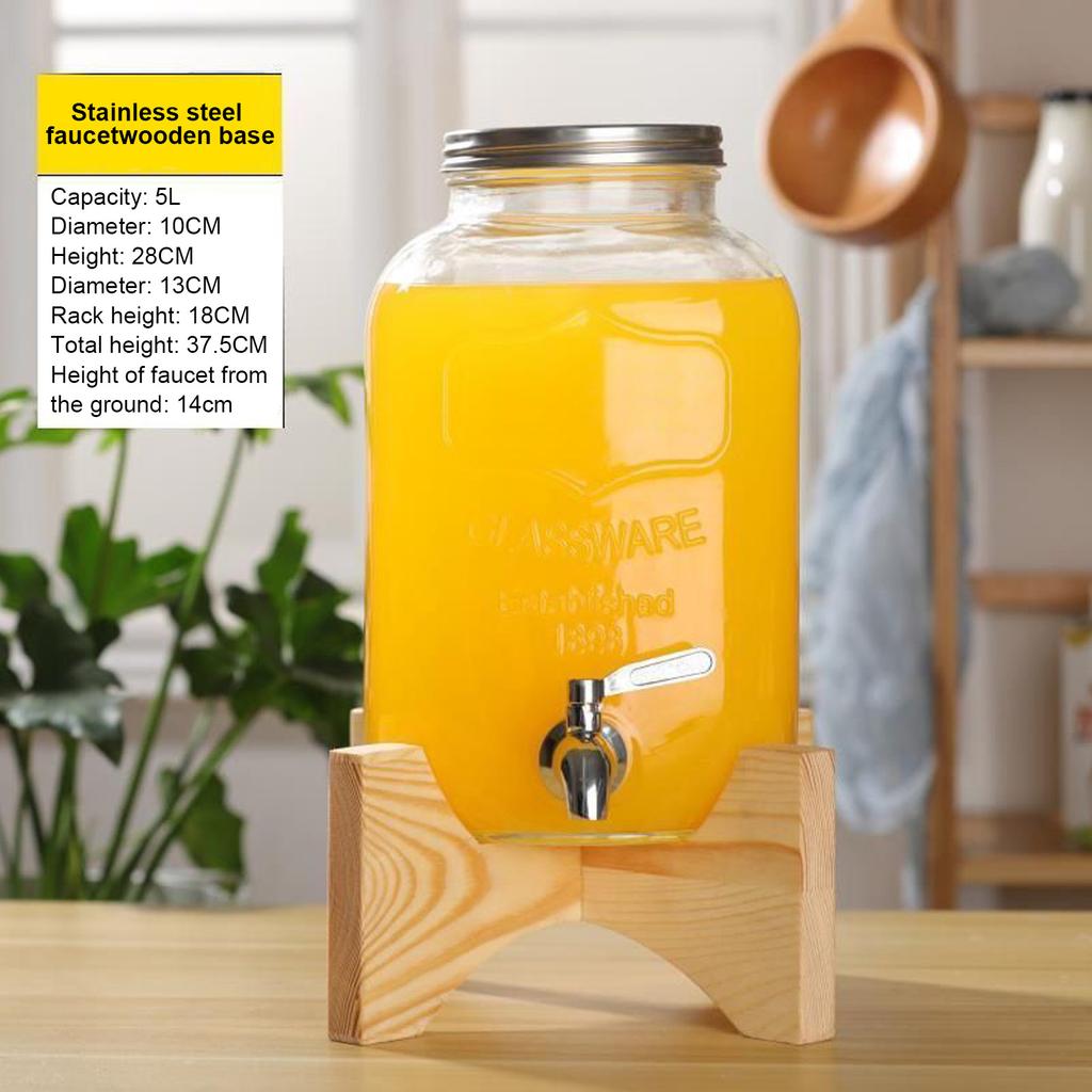 3L Glasflasche Glas Getränkespender Mason Jar Getränkespender Glas Flüssigkeitsspender